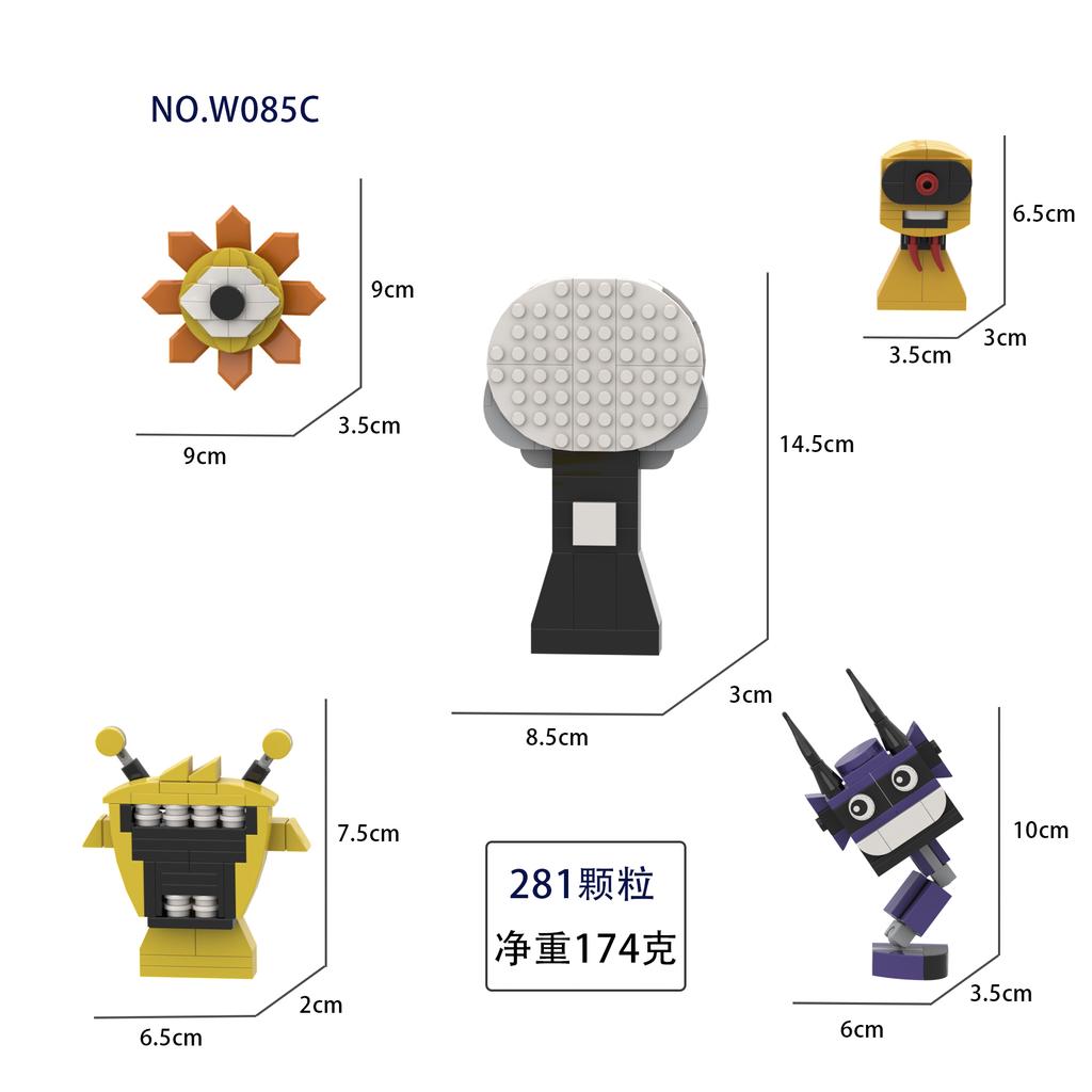 Set di blocchi da costruzione Sprunki Oren,Raddy,Clukr,Fun Bot,Vineria,Grigio,Brud,Garnold OWAKCX,Cielo,Sig.. Giocattoli Modello Sole Regali per Bambini