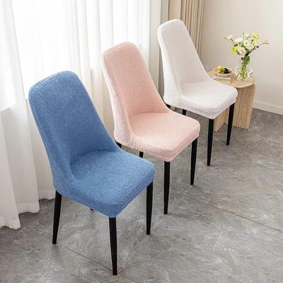 Custom Full Cover Thickened Teddy Fabric Chair Cover Soft Elastic Teddy Plush Seat Cover -Round Use Universal Chair Covers
