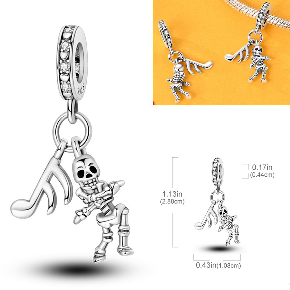 Halloween Charmscopper Black Cat Pumpkin Skull Ghost Witch Beads Pendant Fit Original Bangle Bracelet Diy Jewelry Charm