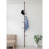 Belca Clothes Tension Pole Hanger with 6 Base Diameter X Height Tension Adjustable Clothes Rack, Easy-to-Use Hooks, 6.5cm 190-255cm, Brown, Type,
