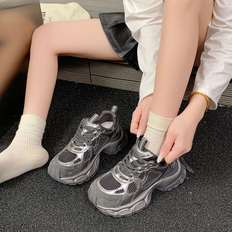 Fashion platform dad shoes women's autumn new mesh breathable niche casual non-slip running sneakers
