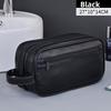 Business Travel Double Layer Mens Wash Bag With Waterproof Pu Material For Commuting And Storage