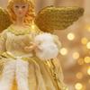 Tree-Top Angel Ornament with Circular Base Decorative Acrylic and Textile