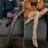 Sexy Tights Pantyhose Floral Print Hollow Out Mesh Fishnet Pantyhose Body Stockings Women Lingerie Hosiery Mesh Nylon Tights