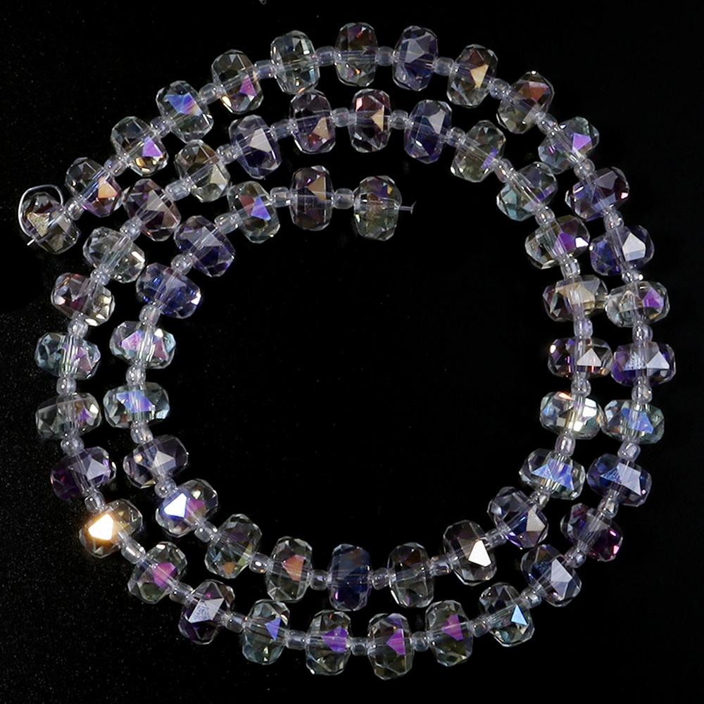 4 6 8 10mm Faceted Crystal Beads Transparent AB Wheel Glass Loose Beads For Jewelry Making DIY Bracelets Necklace Accessories
