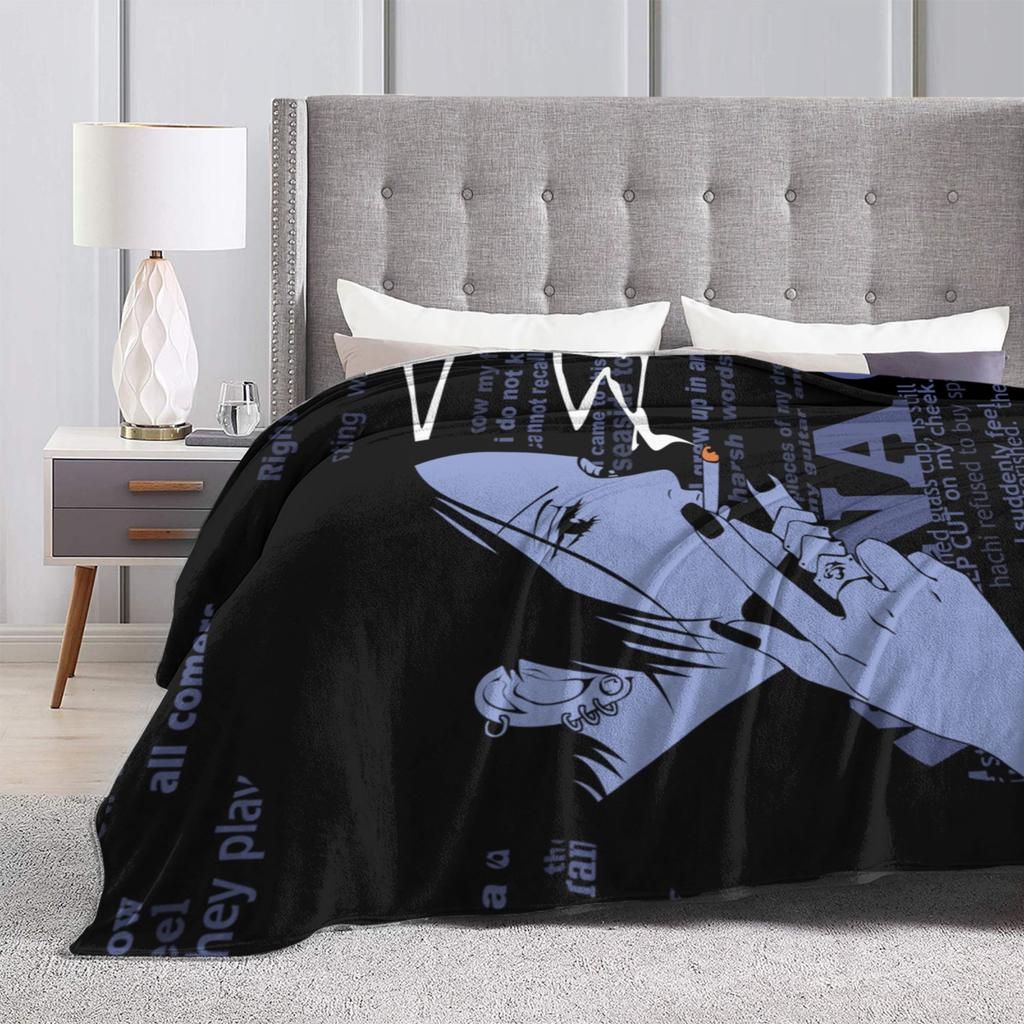 Nana Osaki Anime Blanket Cover Flannel Black Stones Punk Manga Warm Throw Blankets for Bedroom Sofa Bed Rug