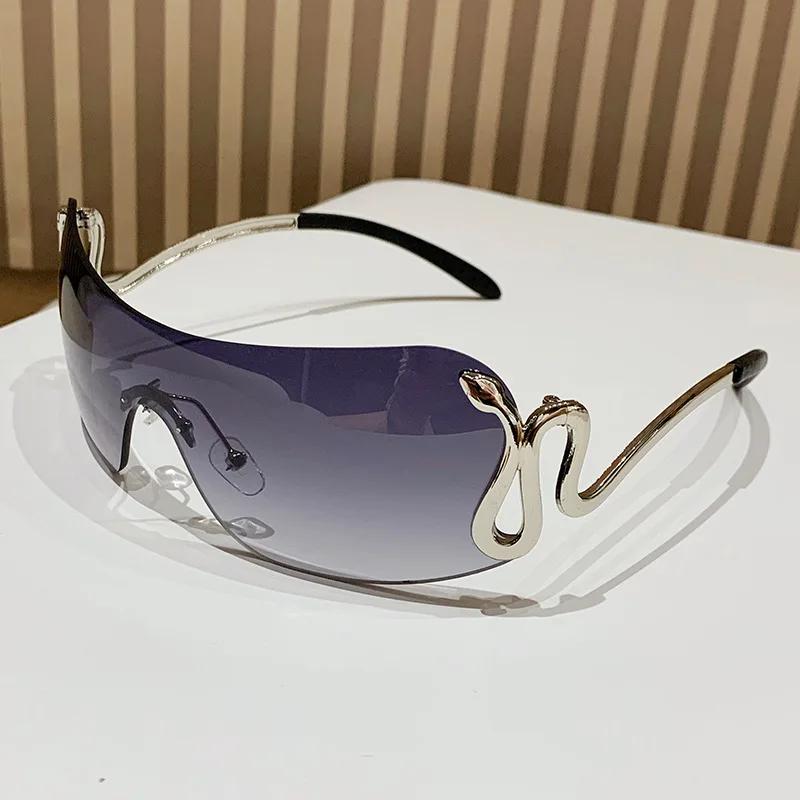 Fashion Frameless Y2K Spicy Girl Sunglasses Women Street Po Leisure Sun Glasses Lady UV Protection Eyewear UV400