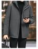 Herren Mittellange Kapuzenjacke aus Gänsedaunen - Neuer Stil, Verdickt, Abnehmbar, Warme Winter Business Casual Oberbekleidung