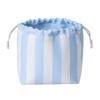Large Capacity Cute Makeup Bag with Drawstring - Large Striped Travel Toiletry Bag Cosmetic Wash Storage Bag for Women