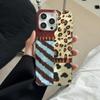 Luxus Y2K Leopardenmuster Handyhülle für iPhone 16 15 14 13 12 11 Pro Max X Xs XR XSMax 8 7 6 6s Plus Feder Rückseite