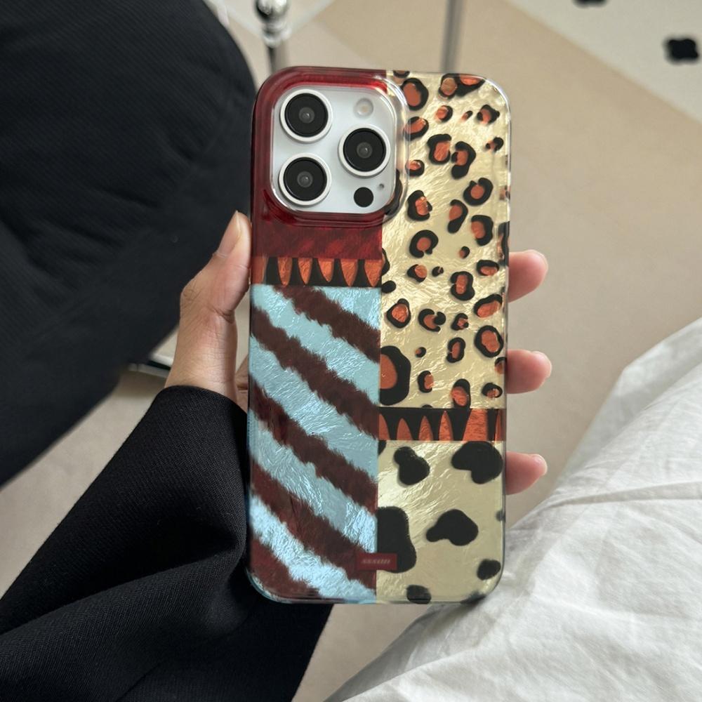 Luxus Y2K Leopardenmuster Handyhülle für iPhone 16 15 14 13 12 11 Pro Max X Xs XR XSMax 8 7 6 6s Plus Feder Rückseite