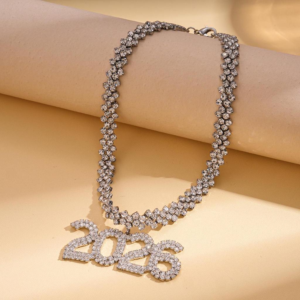 Elegante Geometrische Wassertropfen Anhänger Pulloverkette - 2026 Neujahrs-Halskettenset