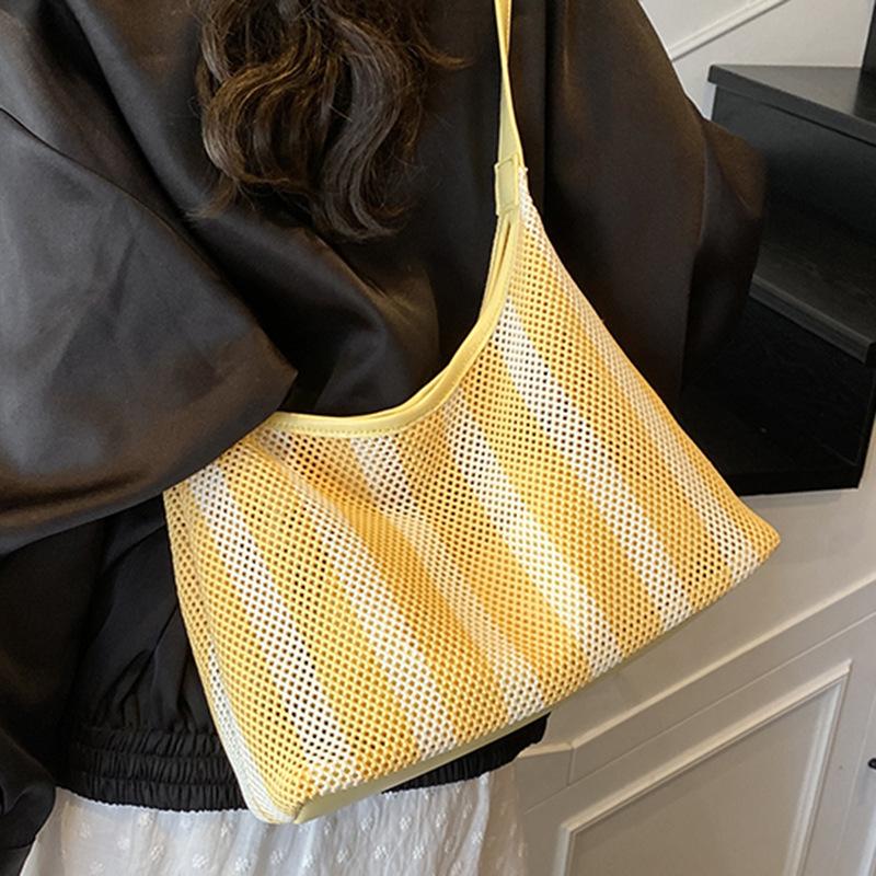 2025 Summer New Shoulder Armpit Bag Niche Design Large Capacity Tote Bag Fashion Stripe Trend Handbag