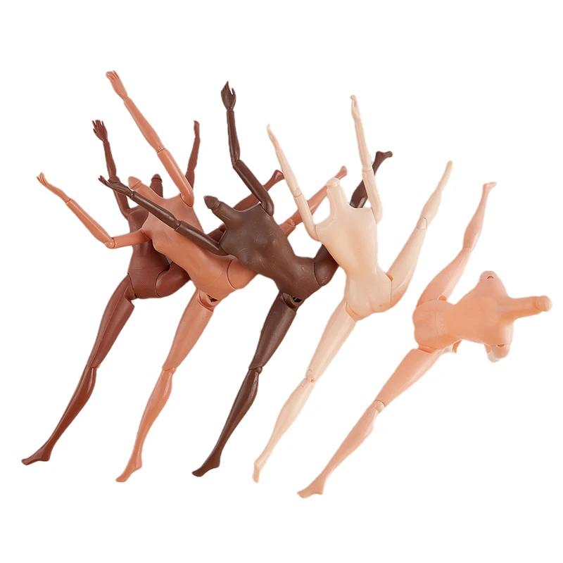 1PC 11 Movable Joints 26/27cm African Doll Nude Body Brown Black Skin Doll Body Skin Children's Pretty Girl Toy Gift