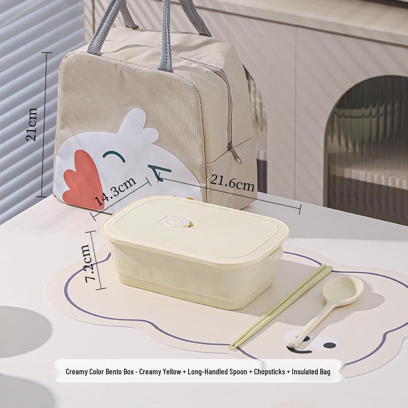 Ceramic Divided Lunch Box with Lid – Microwave Safe Bento Box for Students and Office Workers