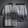 Men's Summer Waffle Short Sleeve & Shorts Set: M-5XL Loose Casual Two-Piece Sports Outfit.