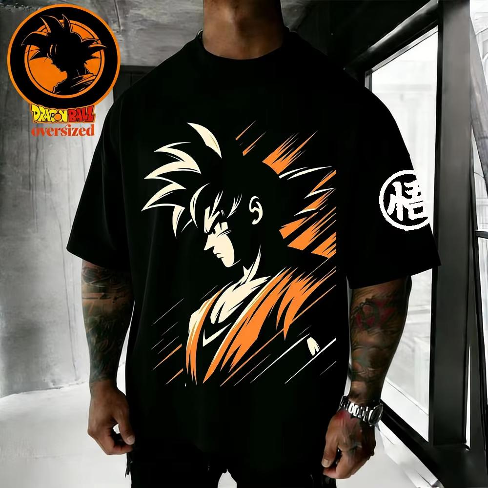 2026 New Dragon Ball RetroSuper Saiyan Print T-shirt Short Sleeve T-shirt Men's and Women's T-shirt Sports Fitness Men's T-shirt