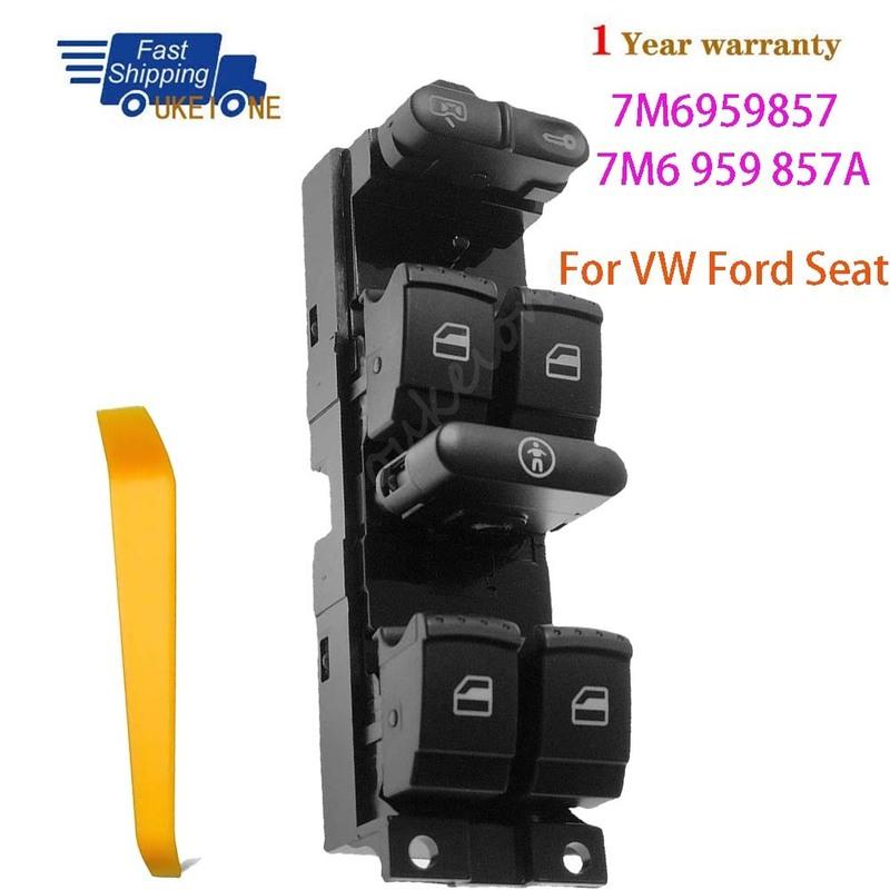 

7M6959857 For VW SHARAN SEAT ALHAMBRA FORD GALAXY 1996-2006 Front Left Electric Power Window Switch Lifter Control Button Parts