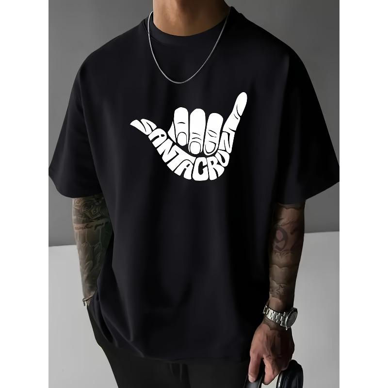 European sizes Men's Casual Sporty Fashion Short Sleeve Trendy Pattern 2D Print, Stretchy Comfortable for Sports, Daily Wear - Regular Fit Crew Neck