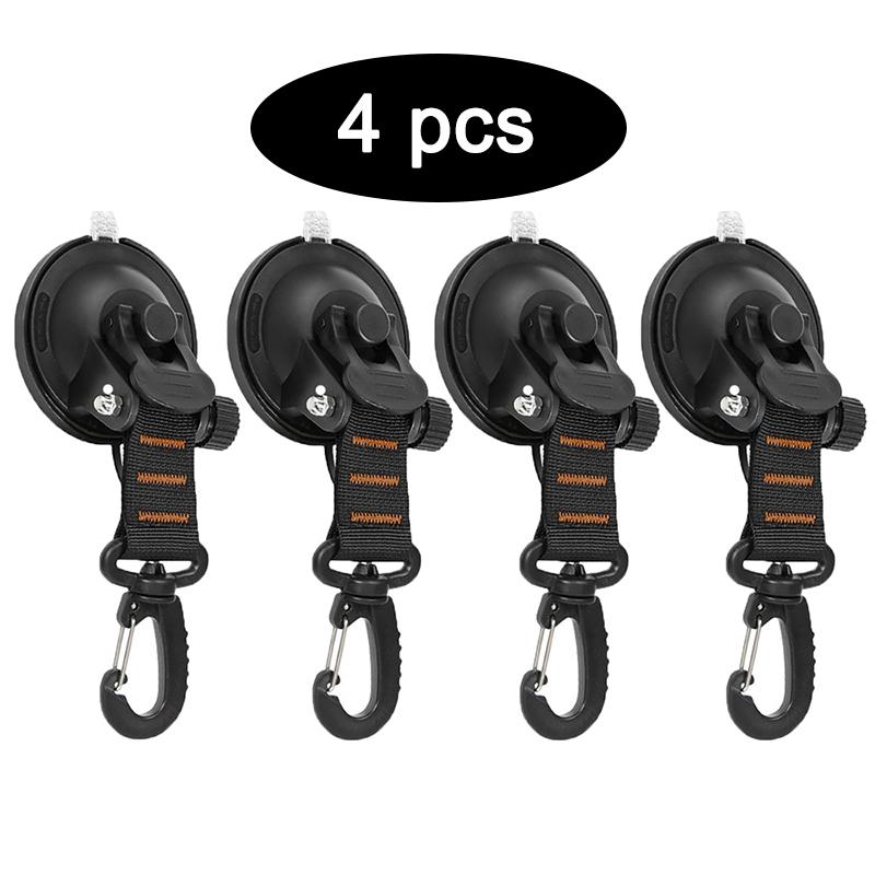 4Pcs Car Truck Tent Suction Cups Buckle Round Triangular Side Awning Anchors Outdoor Camping Tent Securing Hook Auto Accessories