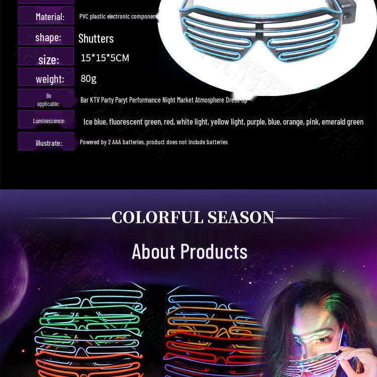 LED Luminous Wireless Disco Glasses - Party & Bar Props for Electronic Music