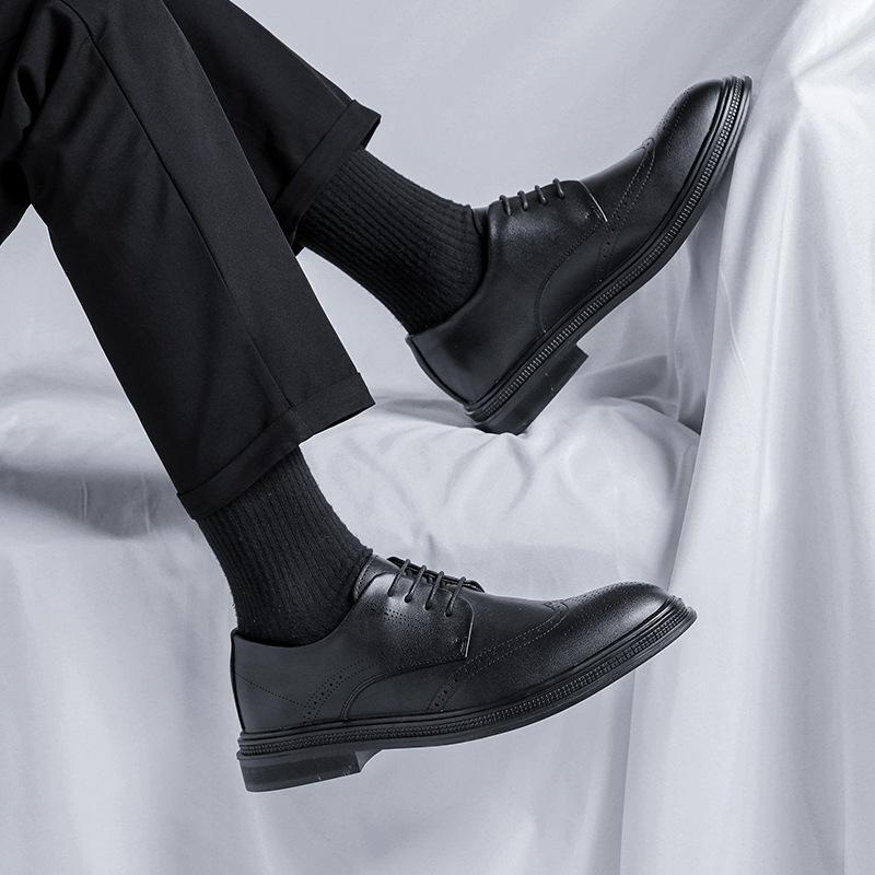 Brock Leather Shoes Men's Stream Dress British Suit Wedding Casual Shoes