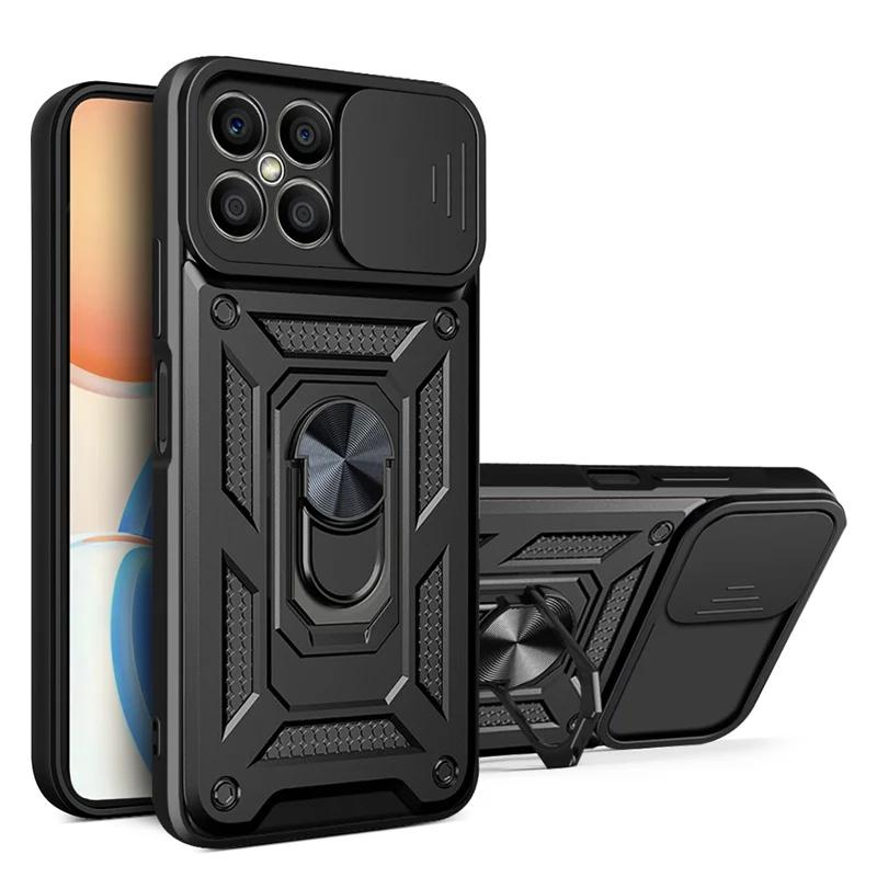 

Armor Push the window Shockproof Funda For Honor X8A X6A X6S X6 X8 X9 CRT-LX2 RKY-LX2 Case Cover Car Magnetic Metal Ring Holder Honor X9 5G