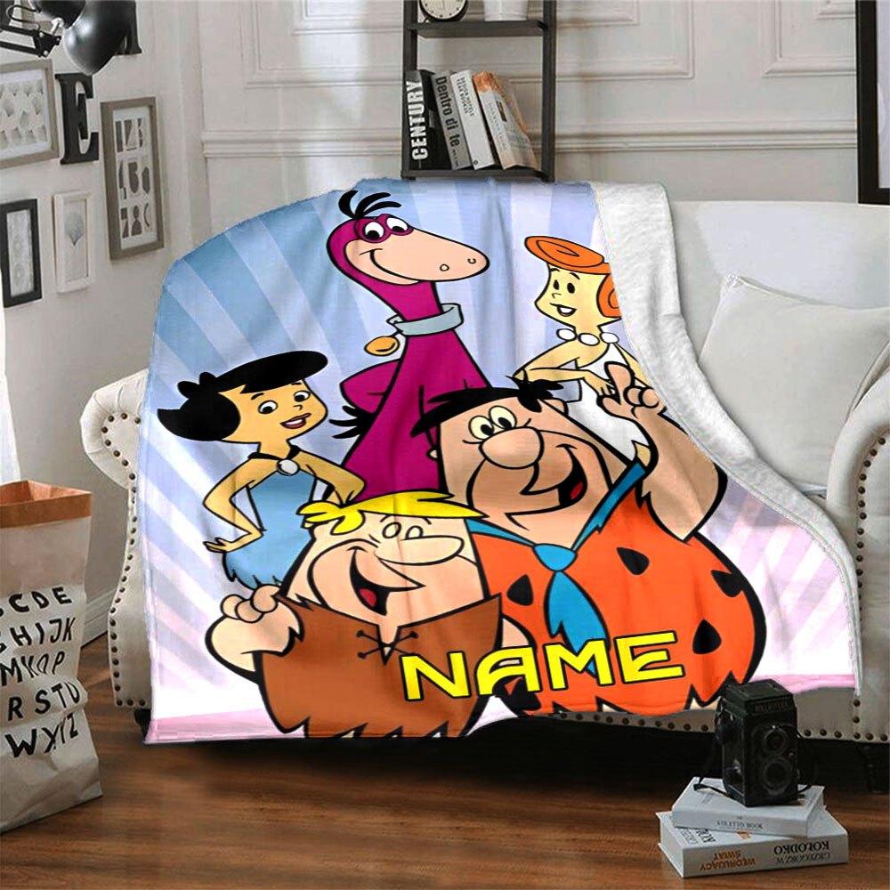 Flinstones Family Fun Gift Personalized Blanket Personalized Name Ultra Soft Versatile For Sofa Couch Office Bed Picnics For All Occasions Playful