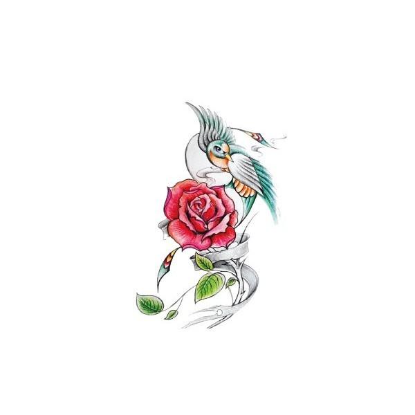 Flower Arm Tattoo Sticker Large Flower Red Rose Body English Arm Chest Cover Waterproof Simulation Tattoo Sticker