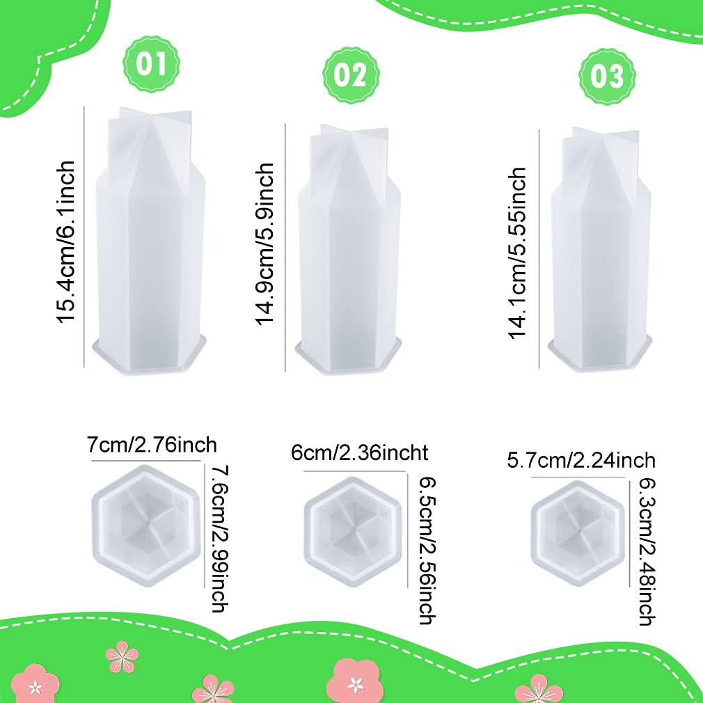 iSuperb Crystal Mineral Cone and Hexagon Crystal Candle Molds (3 Types) DIY Molds for Handmade Resin and Silicone Candles (Crystal)