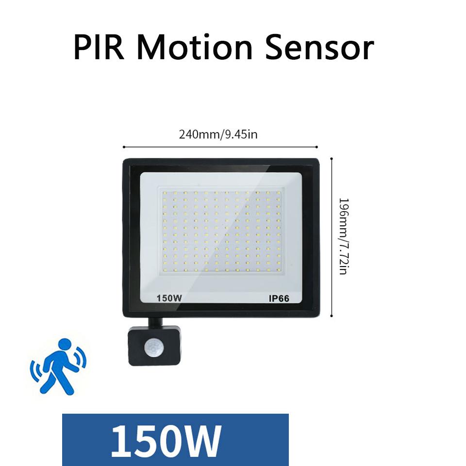 LED Floodlight Motion Sensor AC220V AC110V 10W-300W Waterproof Outdoor Projector Exterior Spotlight Outdoor lamp  Wall Reflector