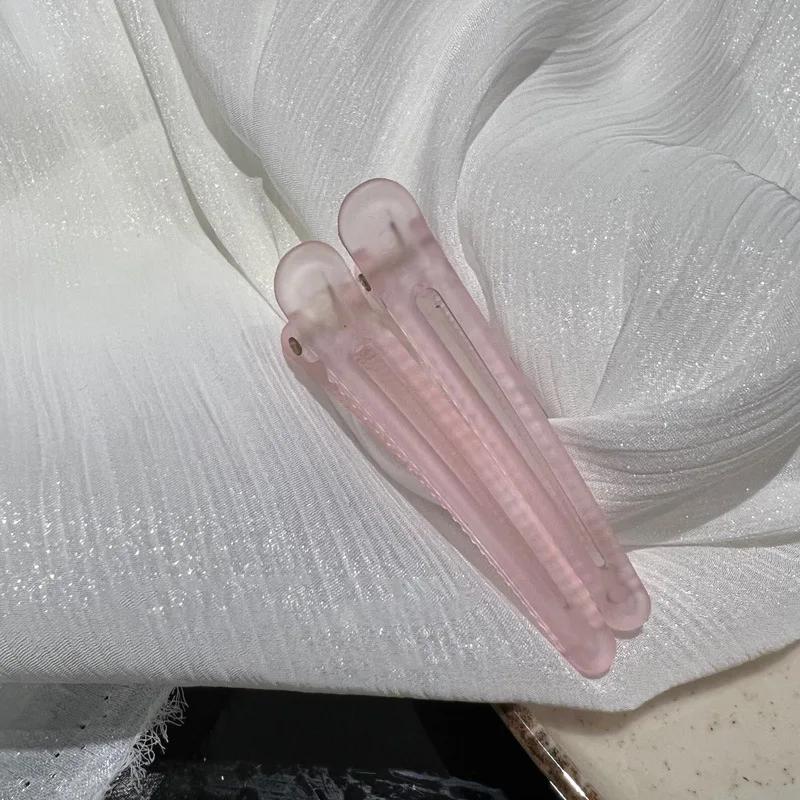 Frosted Duckbill Hair Clips 2Pcs Colorful Hairpins For Fixing Bangs Fashion Barrettes Hairdressing Headwear Hair Accessories