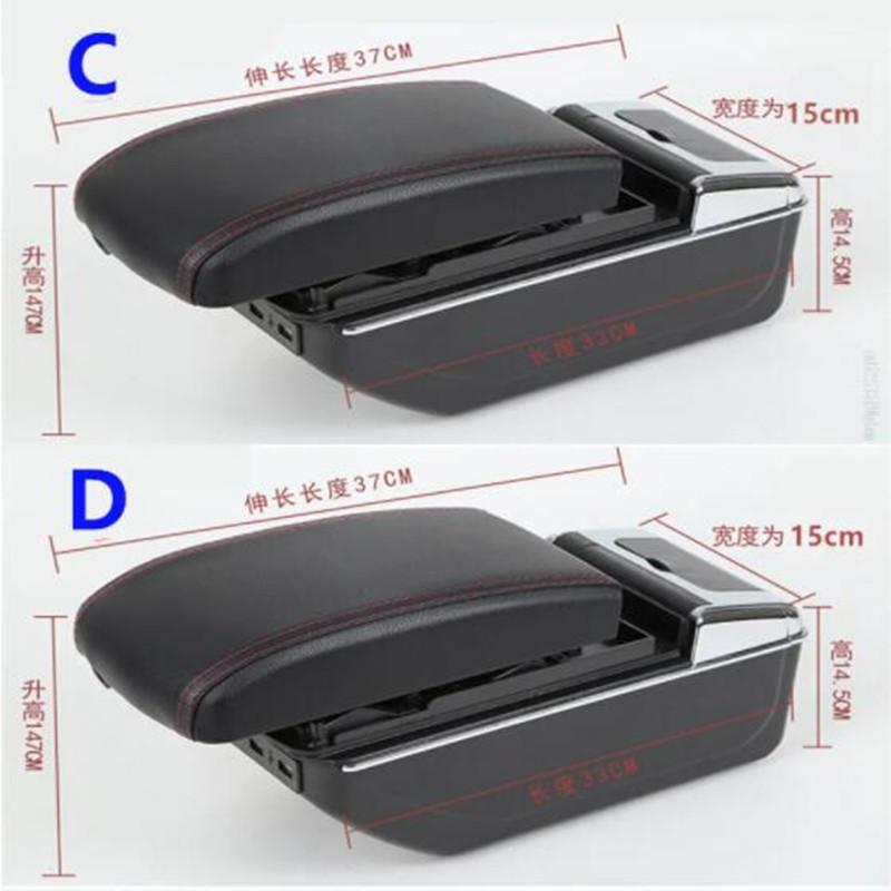 For Mitsubishi Space Star Armrest Box For Dodge Mitsubishi Attrage Mirage Car Armrest Storage Box with USB Car Accessories