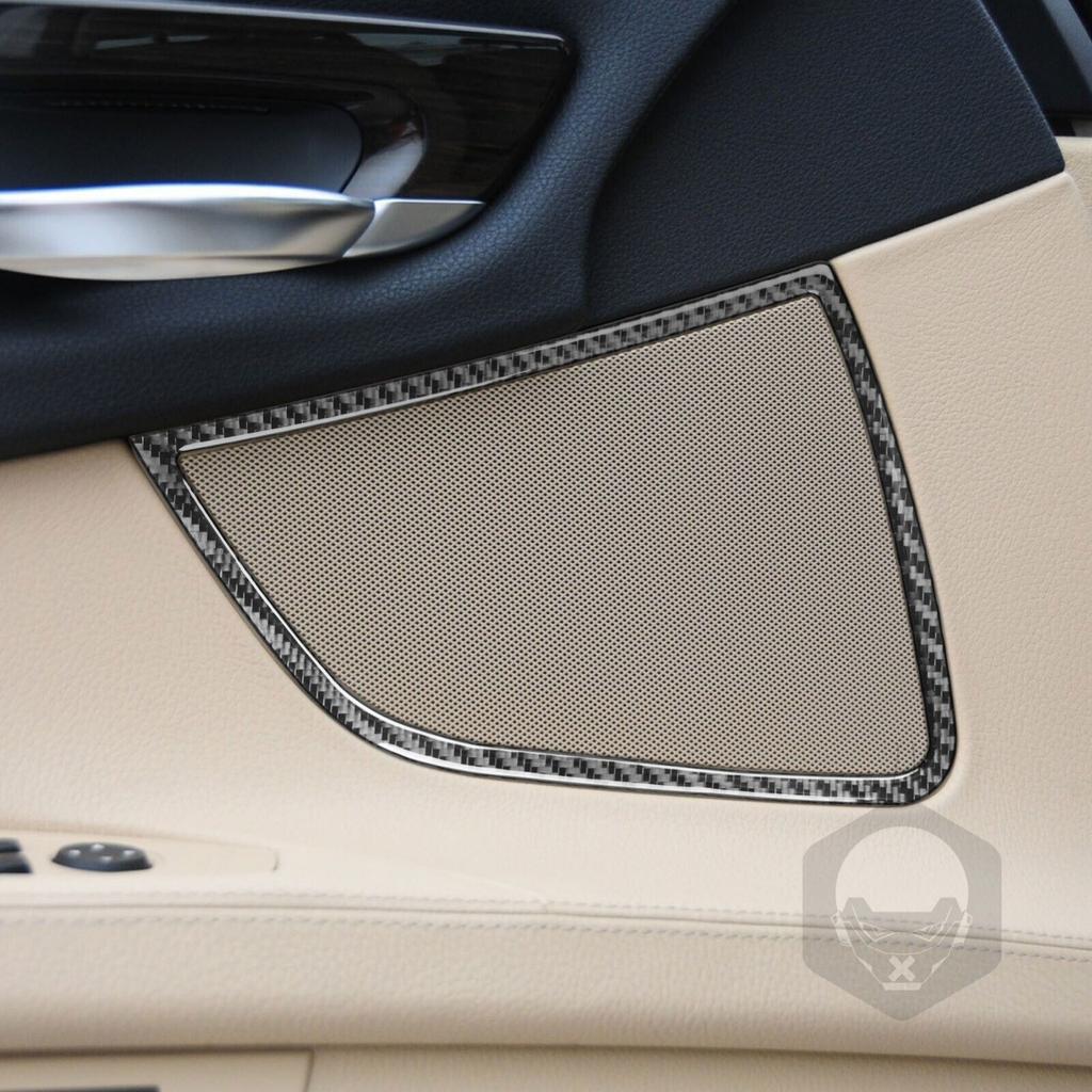 Carbon Fiber Interior Door Speaker Horn Frame Decal For BMW 7 Series F01 2009-14