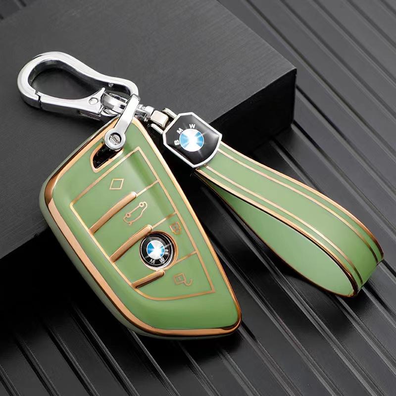 TPU Golden Edge Style Car Key Case Cover Shell Fob For BMW X3 X5 X6 F30 F34 F10 F20 G20 G30 G01 G02 G05 F15 F16 1 3 5 7 Series