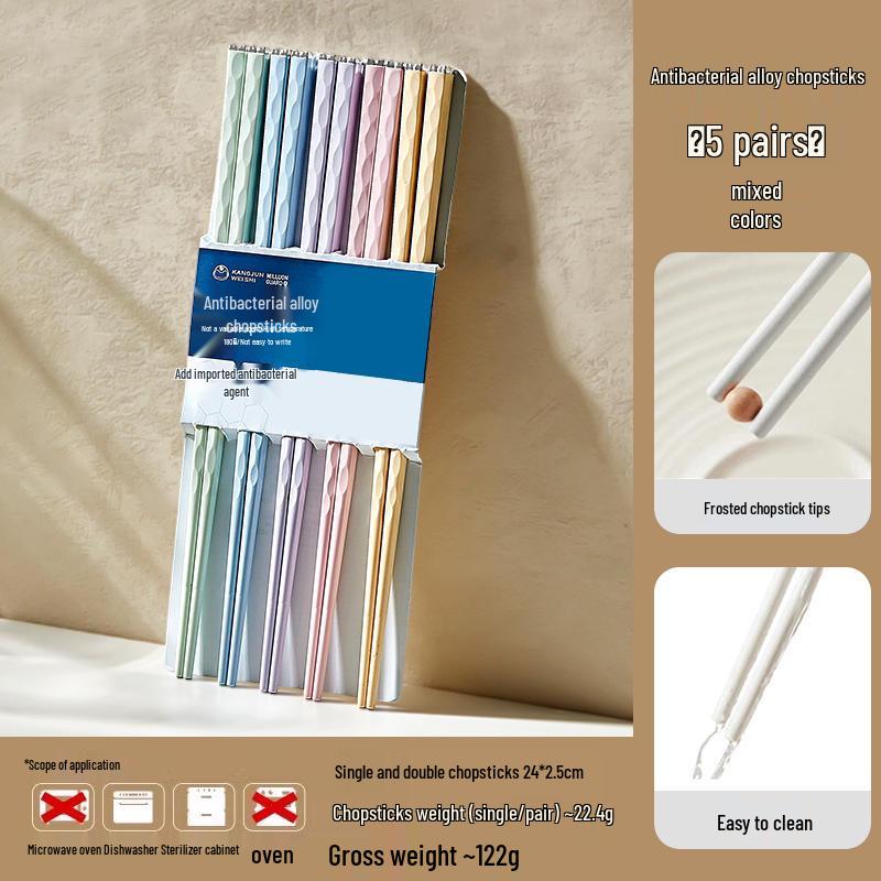 Beautiful Anti-Mold Household Alloy Chopsticks - One Per Family Member