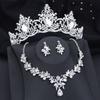 Water Drop Bridal Jewelry Sets Luxury Tiaras Crown Necklace Earrings Wedding dress Dubai Jewelry Set Costume accessories