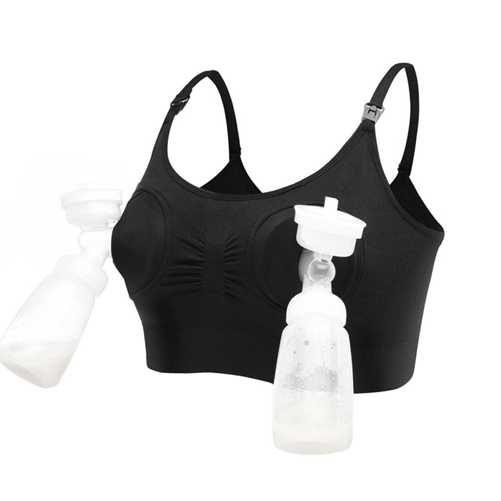 Hands-Free Bra Compatible Breast Pump With Adjustable Straps For Nursing Moms