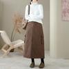 Faldas de algodón acolchadas de talla grande, de cintura alta, vintage, para primavera, otoño e invierno, informales, sueltas, largas, para mujer