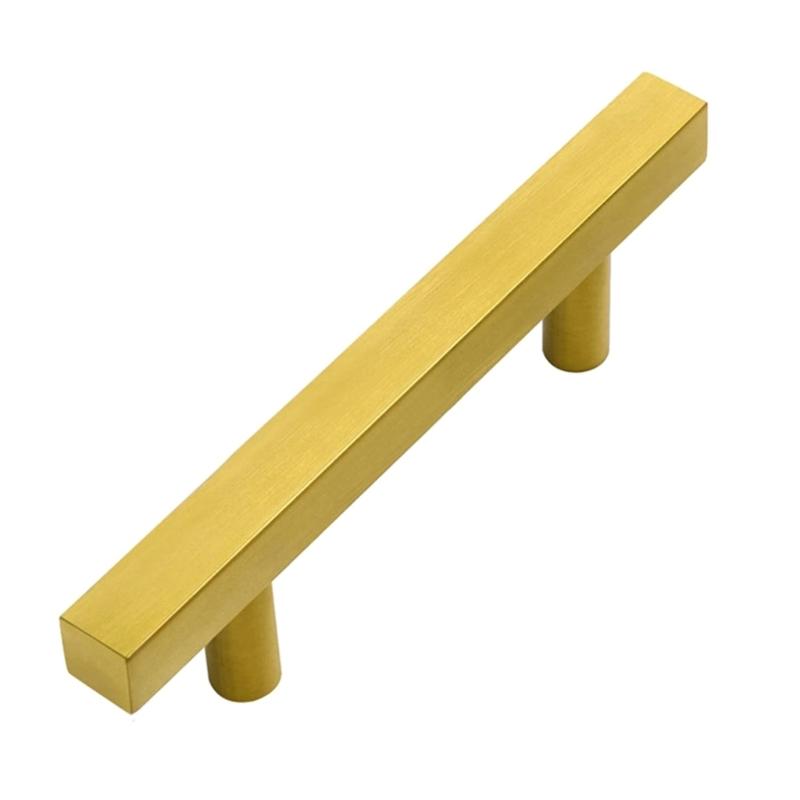 10pcs Brushed Brass Cabinet Handle  Gold Drawer Pulls Easy Install Drawer Handle for Kitchen Cupboards & Furniture