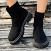 Spring Plus-size Fashion Boots Women's New Stretch Fly Knit Platform Socks Boots Casual Low-top Martin Boots