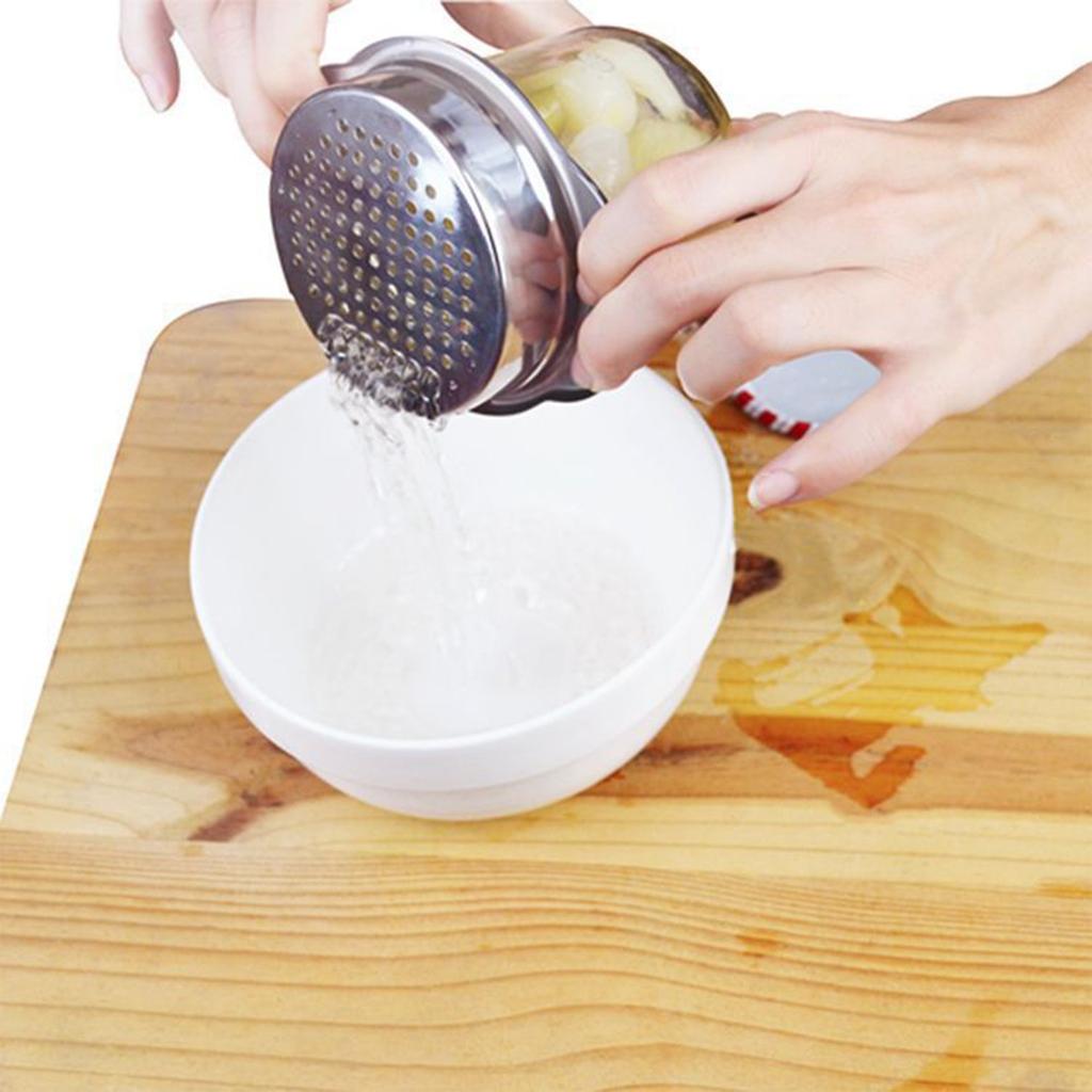 Stainless Steel Food Can Strainer Metal Tuna Press Filter Can Lid Colander Oil Drainer Kitchen Tools For Beans Vegetables