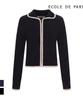 Ecoledeparis Collared Zip-Up Knit Cardigan_Rb3Ykrcm60Z