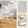 Set of 4 Folding Chairs, Portable Dining Chairs, Steel Frame, 45 X 46 X 78 Cm, White