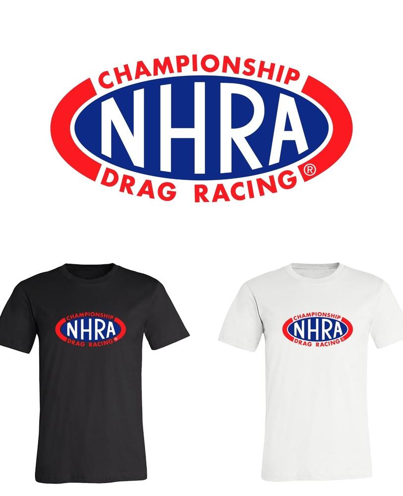 Футболка с основным логотипом NHRA Drag Racing 6 размеров S-6XL! Быстрый корабль! M