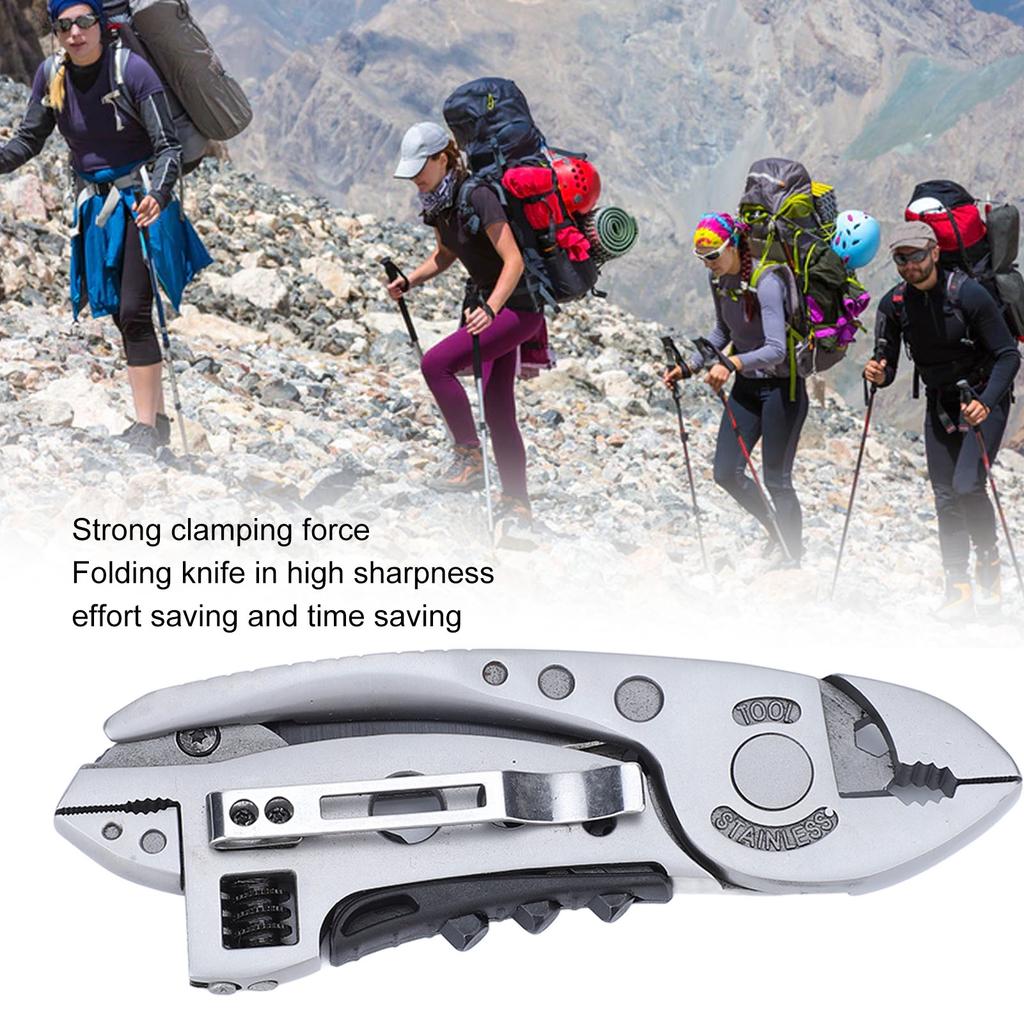 Multitool Wrench 3 Tools Stainless Steel High Hardness Effort Saving Foldable Multitool Pliers for Camping Home Outdoor