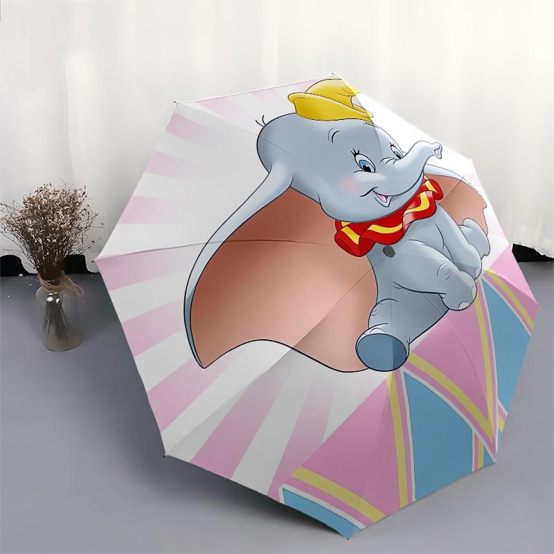 Dumbo,Elephant,Circus Fashion Umbrella, Automatic Opening and Closing Cartoon Design, Iron Ribs and Handle, 8 Ribs, Suitable for All Occasio