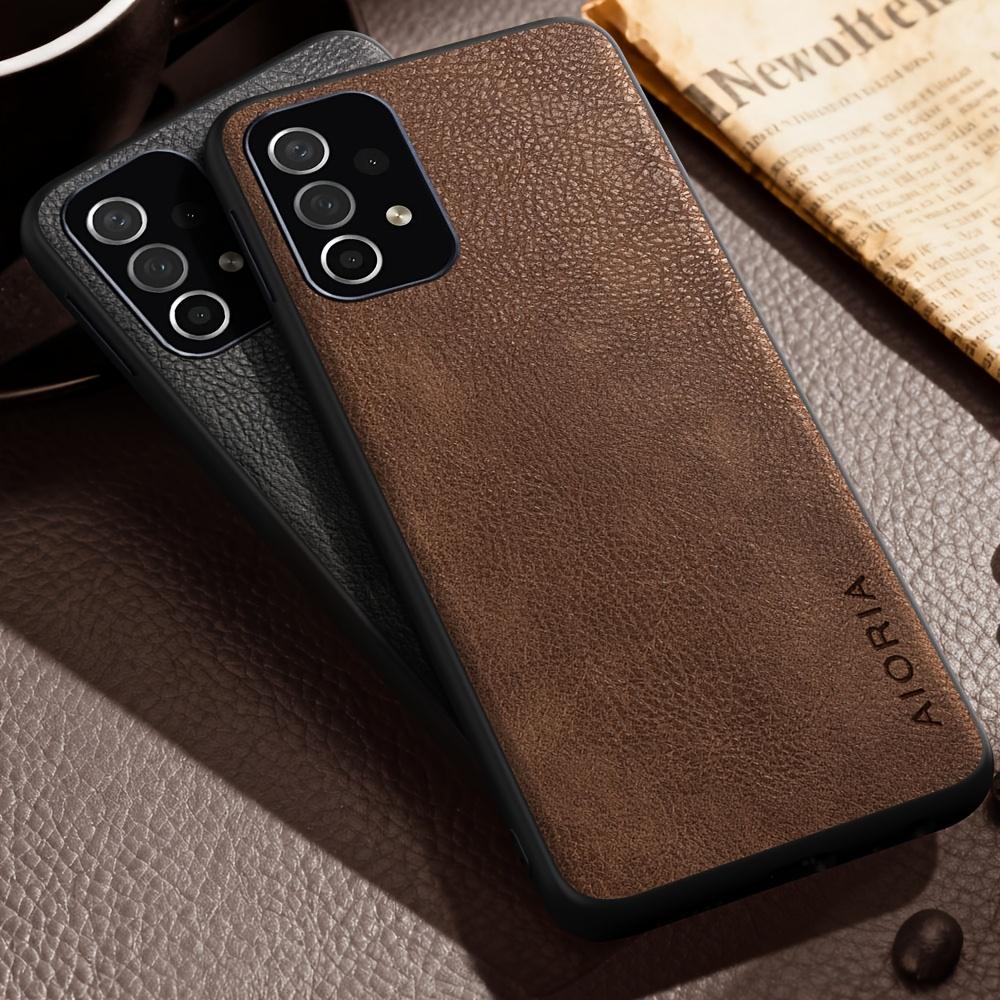 Luxury Case for Samsung Galaxy A13 A23 A33 A53 A73 5G 4G Retro Fashion Natural Texture Solid Color Anti-fingerprints Synthetic Leather Precise