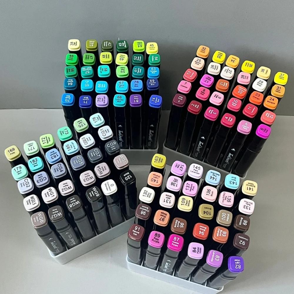 24-120 Colors Art Marker Pen Set for Draw Double Oily Headed Sketching Oily Tip Based Markers Graffiti Manga School Art Supplies