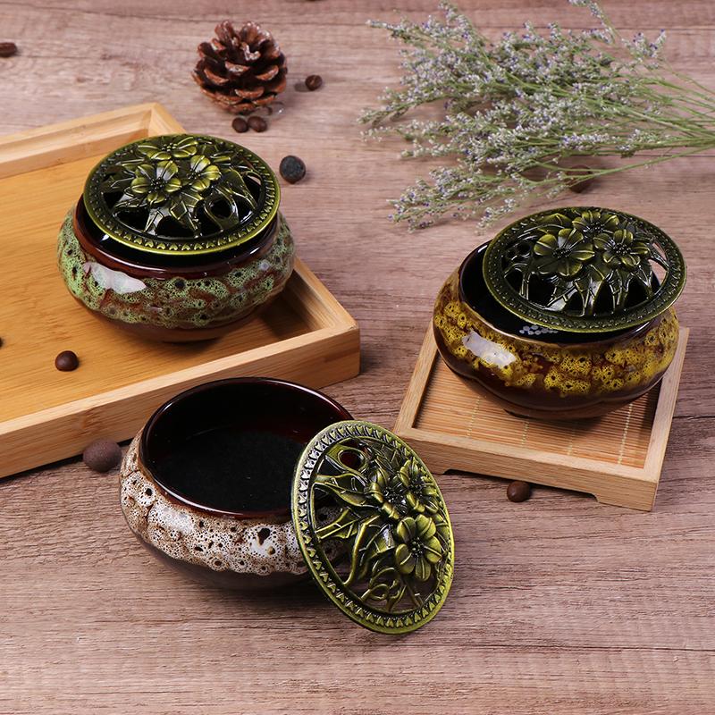 Ceramic Ice Cracking Incense Burner Coil Cone Stick Incense Burner Holder Home Ornaments Japanese Incense Burners Zen Decor